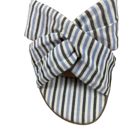 LifeStride Mimosa 2 Fabric Upper Stiped Open Toe Slingback Wedge Sandal Size 10 - Picture 16 of 16